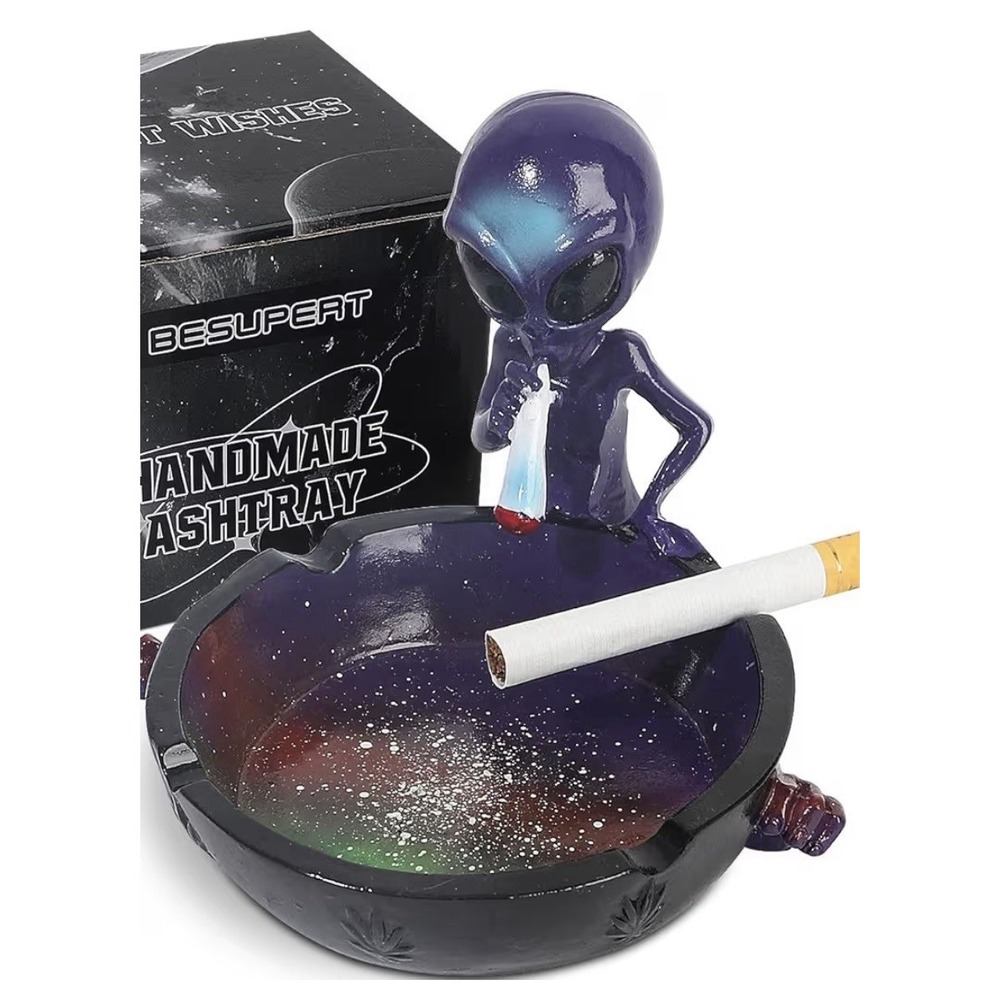 Ashtray, Hand-Painted Resin Ash Tray for Cigarettes, Creative Home Decoration